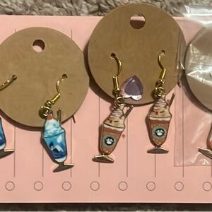 4 pair of earrings for $6. Each one is a favorite coffee drink.